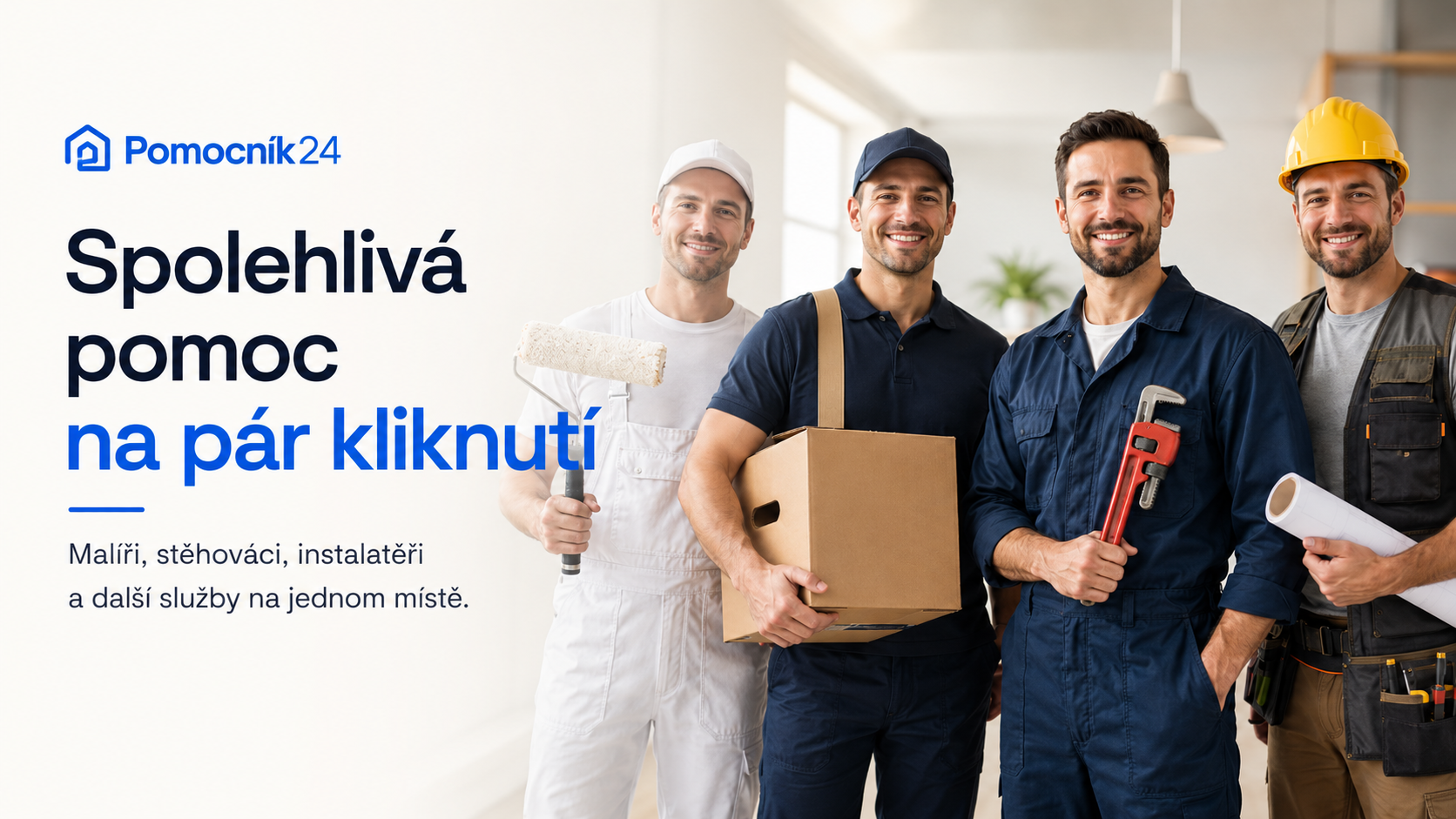 Pomocník24 – Spolehlivá pomoc na pár kliknutí: malíři, stěhováci, instalatéři a další služby